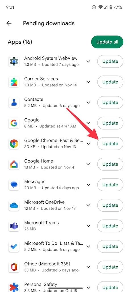 Cómo actualizar Google Chrome en PC y Móvil (Guía 2026) 37 pending downloads menu on google play store