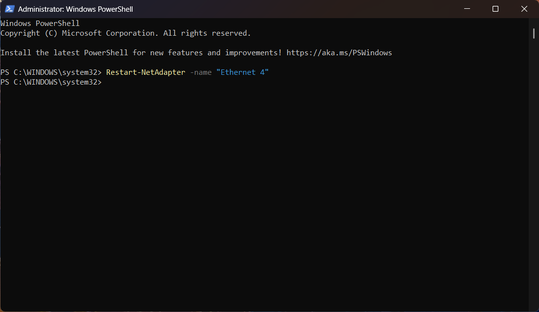 6 comandos de PowerShell que solucionan los errores más comunes de Windows 11 37 restarting a network adapter in powershell