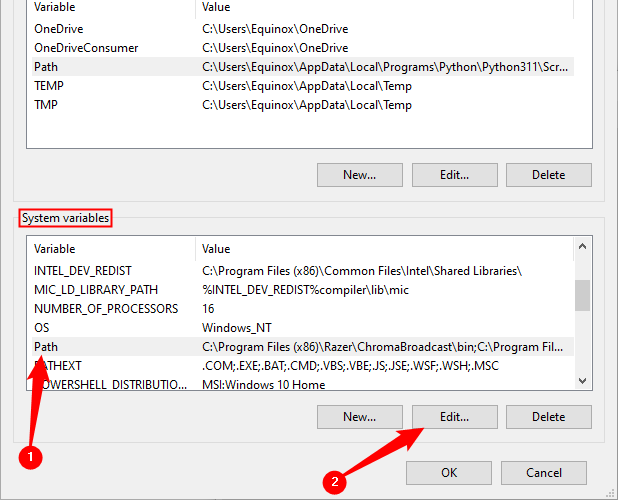 Cómo modificar el PATH en Windows 11 38 system variables
