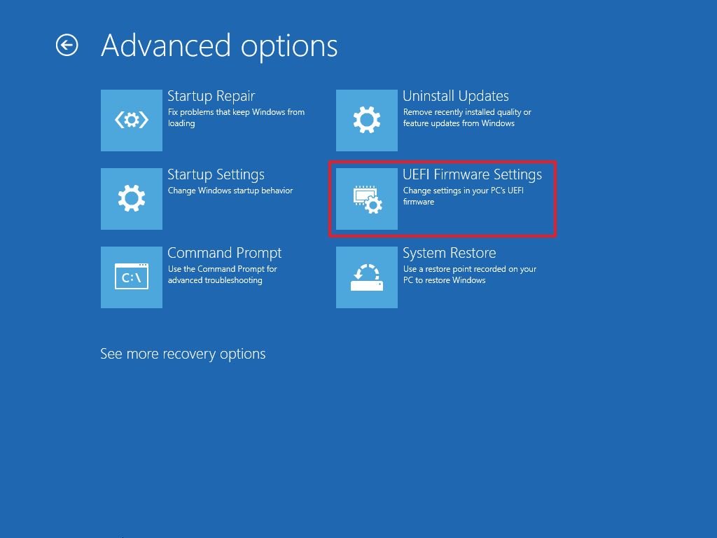uefi firmware settings