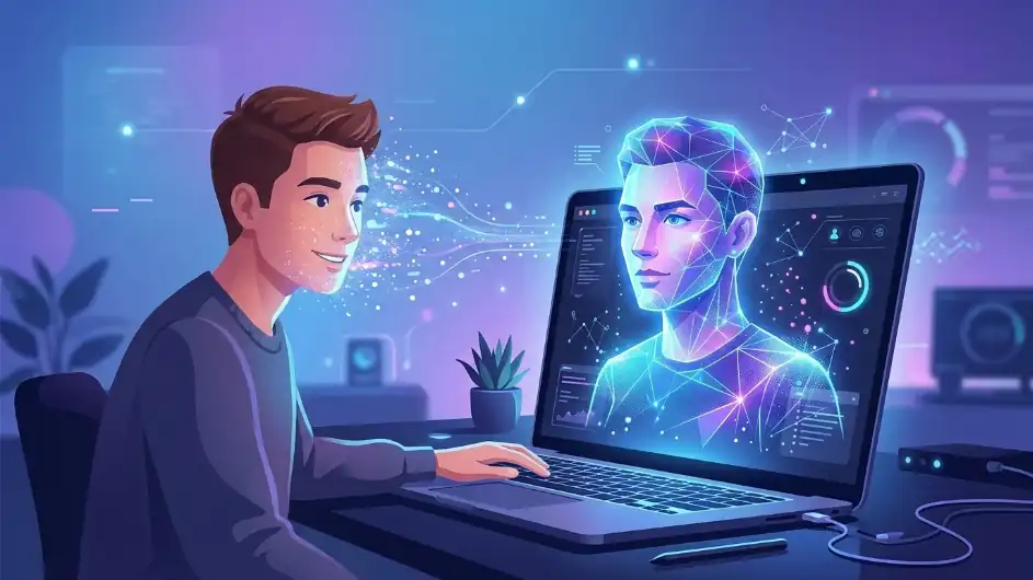 Persona creando su avatar digital con inteligencia artificial en Google Flow