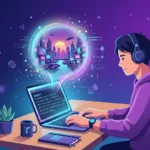Cómo Escribir Prompts para Generar Imágenes con IA (Guía para Principiantes) 42 Persona escribiendo un prompt para generar una imagen con inteligencia artificial