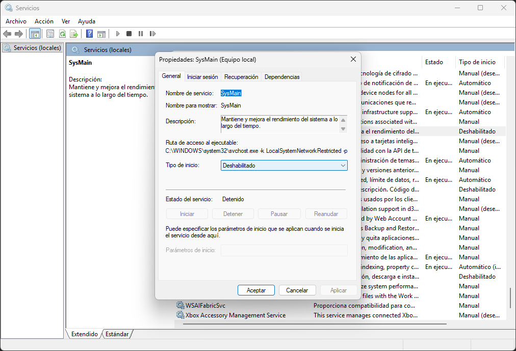 Megaguía: Cómo optimizar tu PC gaming desactivando servicios de Windows 11 38 Cómo optimizar tu PC gaming desactivando servicios de Windows 11 - SysMain