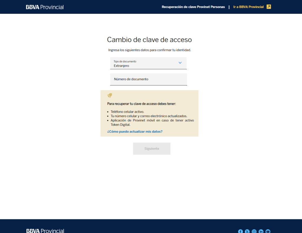 Cómo cambiar la clave Provinet si te la bloquearon por intentos fallidos 36 cambio clave 2