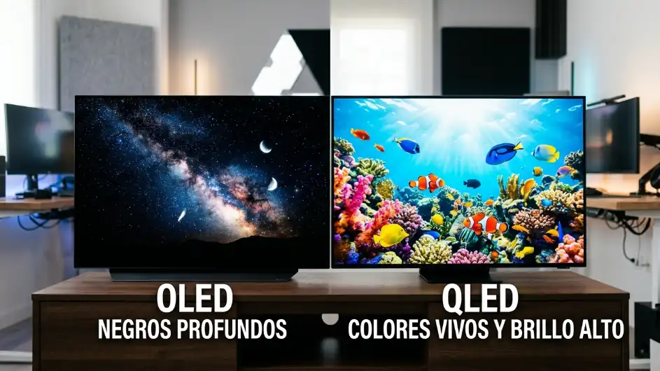 Mejores televisores 4K: comparación visual entre panel OLED y panel QLED
