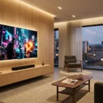 Mejores televisores 4K: televisor 4K OLED en sala moderna con imagen vibrante