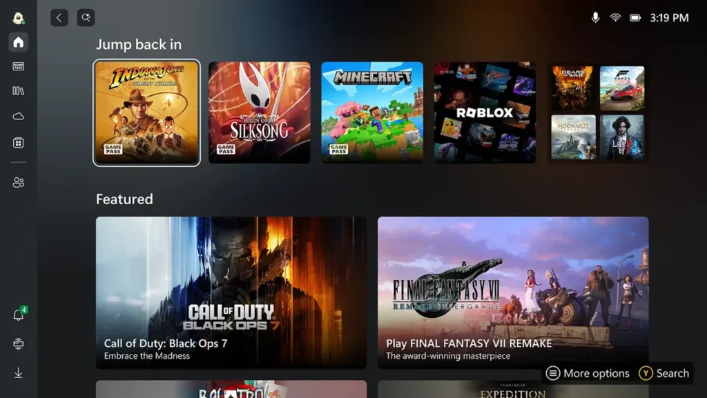 Xbox Fullscreen Experience mejora el rendimiento en juegos