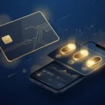 Binance Card con tres interruptores para elegir la fuente de fondos