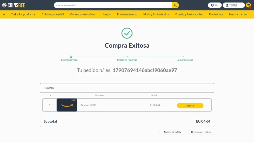 Cómo Comprar Gift Cards de Amazon con Criptomonedas (Paso a Paso) 46 COINSBEE15