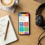 Persona usando apps gratuitas para aprender inglés en el celular