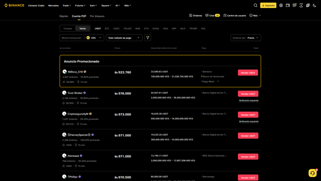 binance p2p sell