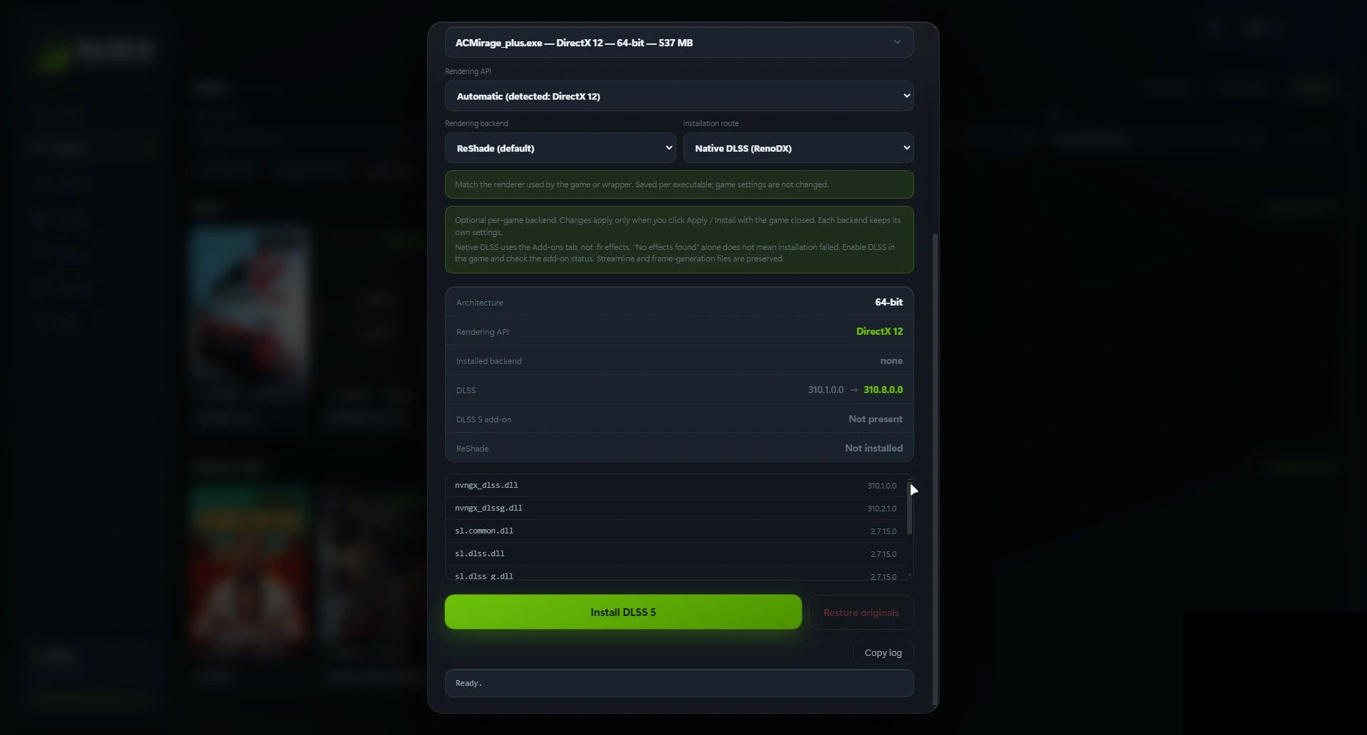 dlss5 swapper enable dlss5 button