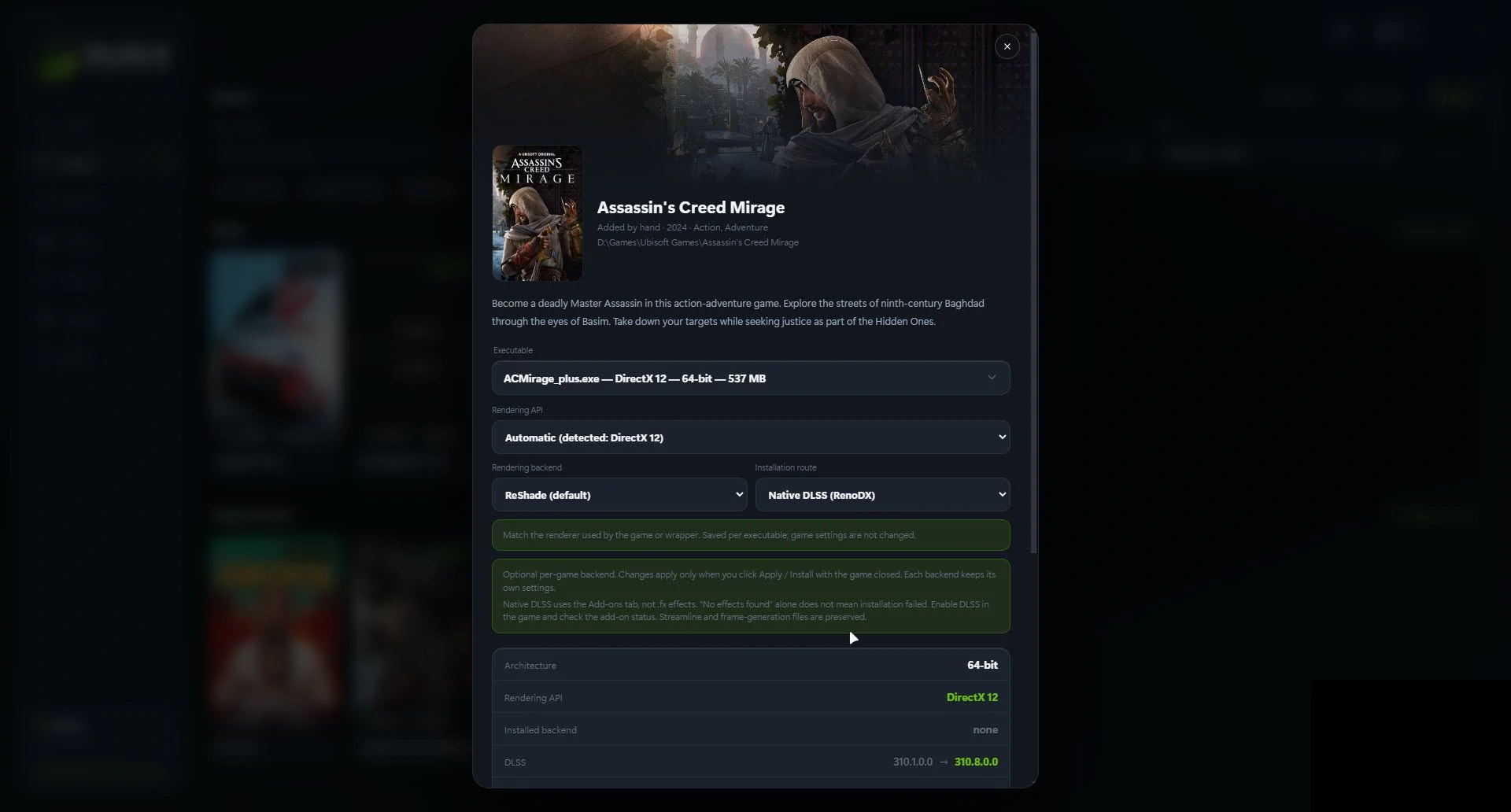 dlss5 swapper game settings page