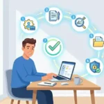 Infografía de 7 pasos para crear un objetivo en ChatGPT Work