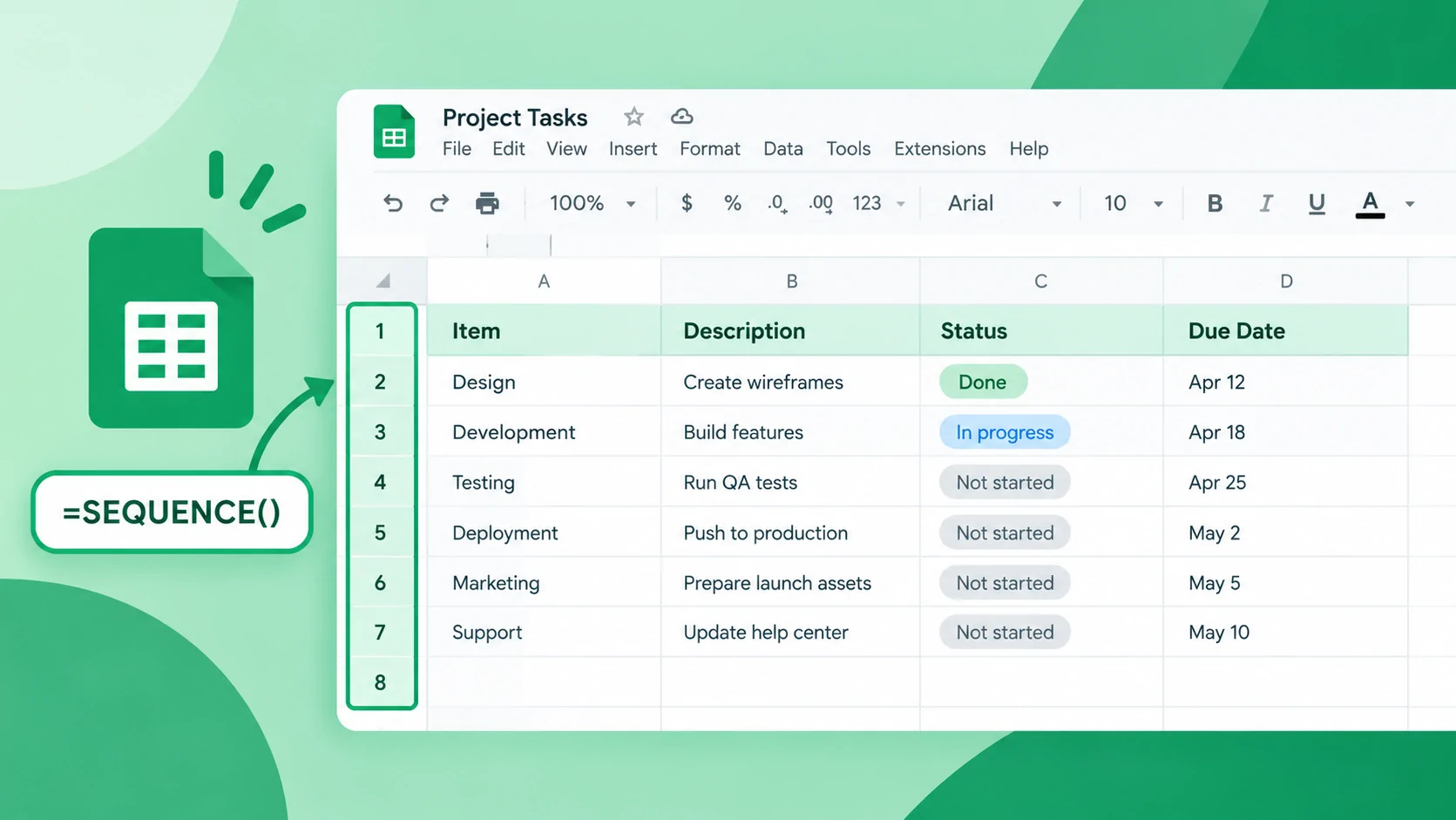 Auto Numeracion en Google Sheets
