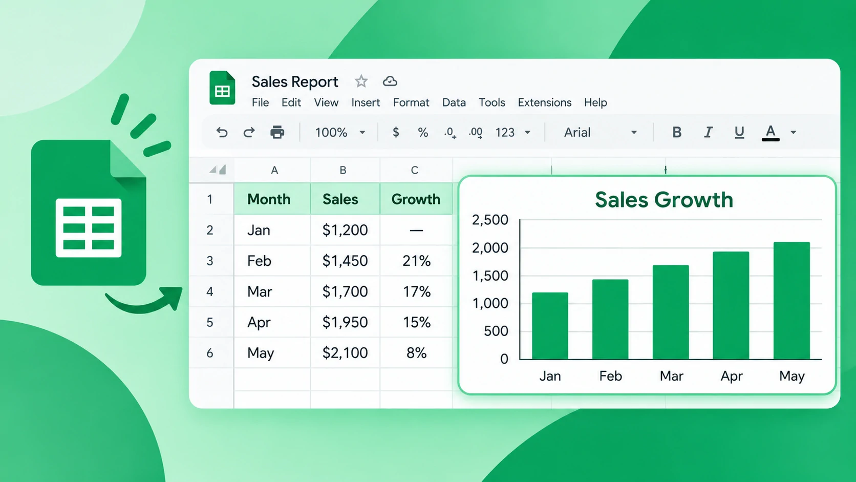 Como crear un grafico en Google Sheets