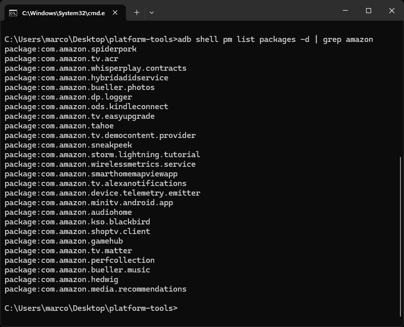 Cómo hacer debloat a tu Smart TV Fire OS con ADB 40 adb firetv disable list