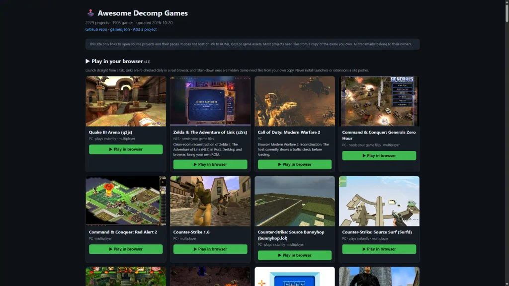 Los mejores sitios para buscar ports no oficiales de juegos clásicos (Guía 2026) 35 awesome decomp games